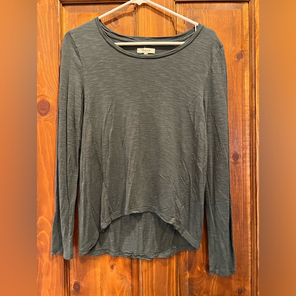 Madewell Women's Charcoal Long Sleeve Tee